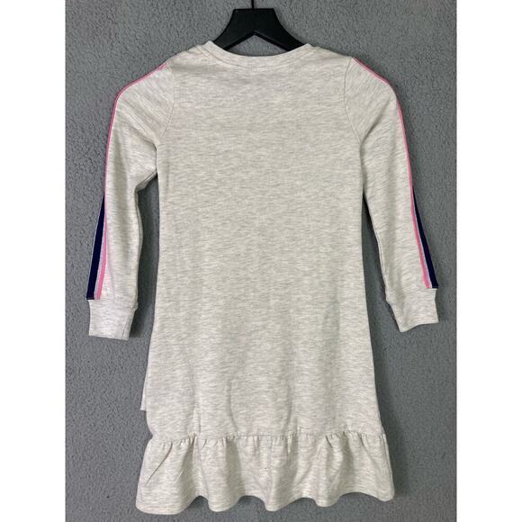 Nautica Girls' Beige Asymmetrical Tiered Dress Long‎ Sleeve Crew Neck Size 7 - Picture 6 of 10